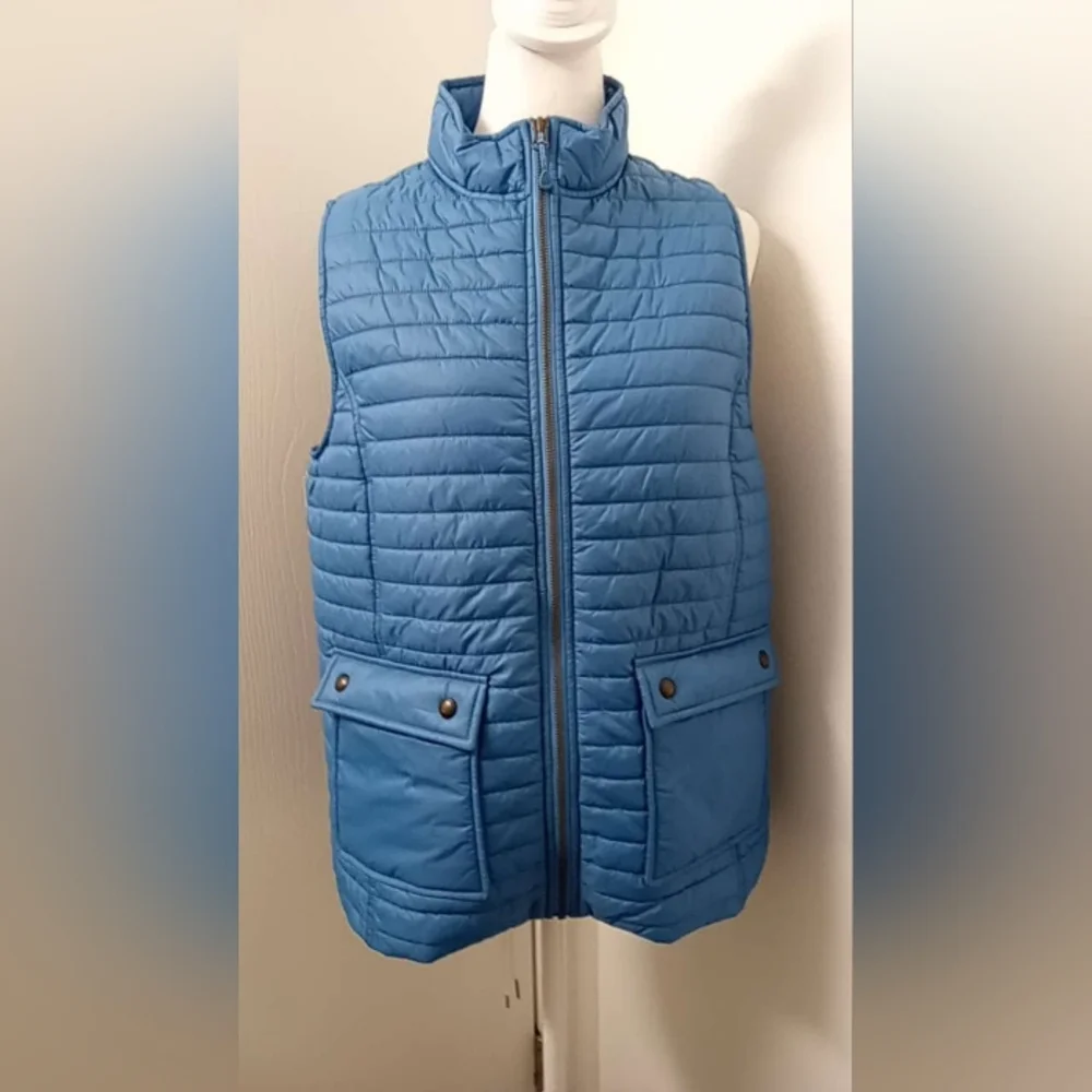 NWT Vineyard Vines Pocket Puffer Vest Solid Blue Sz M